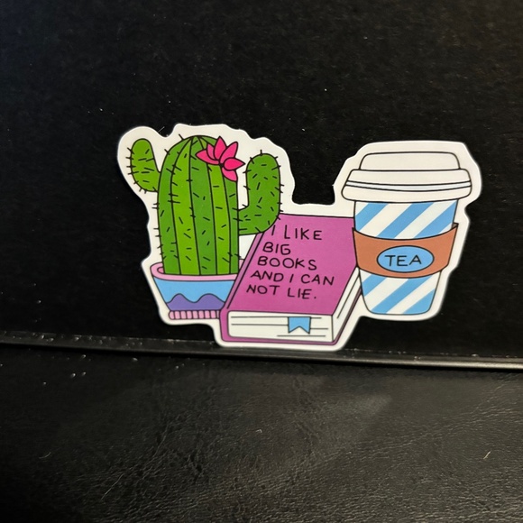 CACTUS, BOOK AND, TEA STICKER - Picture 1 of 1